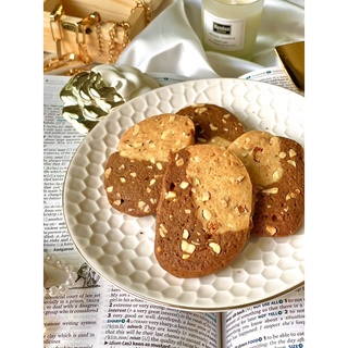 คุกกี้อัลมอนด์ผสมกาแฟ Two Tone Almond Biscotti/คุกกี้ บิสกิต กาแฟ อัลมอนด์