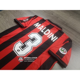 [Retro] - เสื้อฟุตบอล ย้อนยุค AC Milan Home เอซี มิลาน เหย้า 1996/97 Full Option พร้อมเบอร์ชื่อ 3 MALDINI