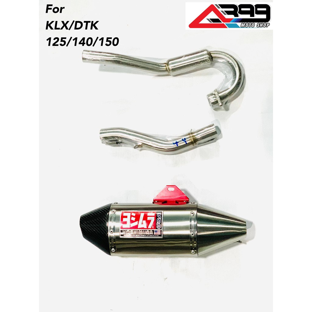 ท่อแต่ง ท่อสูตร KLX140G-KLX140R-150BF-125  งานสแตนเลส ปลายโยชิ