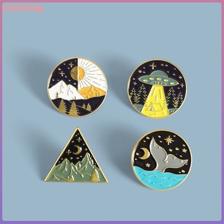 เข็มกลัด Pin Ufo ลายการ์ตูนเรขาคณิตเครื่องประดับสําหรับผู้หญิง