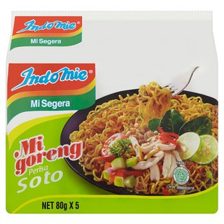 2 Packs of Indomie Mi Goreng Soto Flavour Instant Noodles 5 x 80g