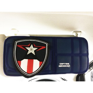 ลิขสิทธิ์แท้ กัปตันอเมริกา ที่คลุมบังแดดหน้ารถยนต์ 1 ชิ้น สีน้ำเงิน Captain America Car Sun Visor Sunshade Cover