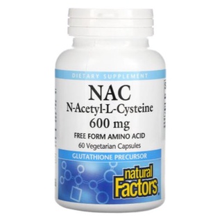 Natural Factors, NAC N-Acetyl-L-Cysteine, 600 mg [ 60 Vegetarian Capsules ] puritans Pride NAC, now Foods Nac