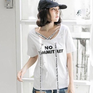 เสื้อยืดแต่งริบบิ้น