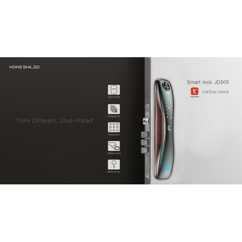 Digital Door Lock ปี 2026 รุ่น Model JD-505  สี Black / Rose Gold กล้อง พร้อม WiFi