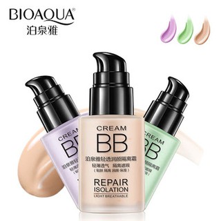 Bioaqua cream BB Repair Isolation light Breathable 30ml. ครีมรองพื้น รองพื้น เมคอัพให้ผิวหน้า ดูเปล่งปลั่งมากยิ่งขึ้น