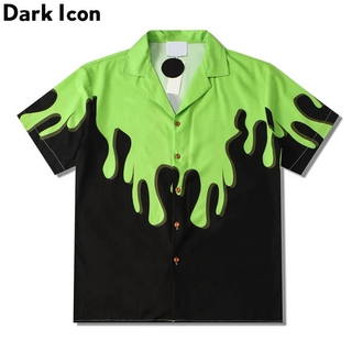 เสื้อโปโลแขนสั้นพิมพ์ลาย Dark Icon สไตล์วินเทจสําหรับผู้ชาย