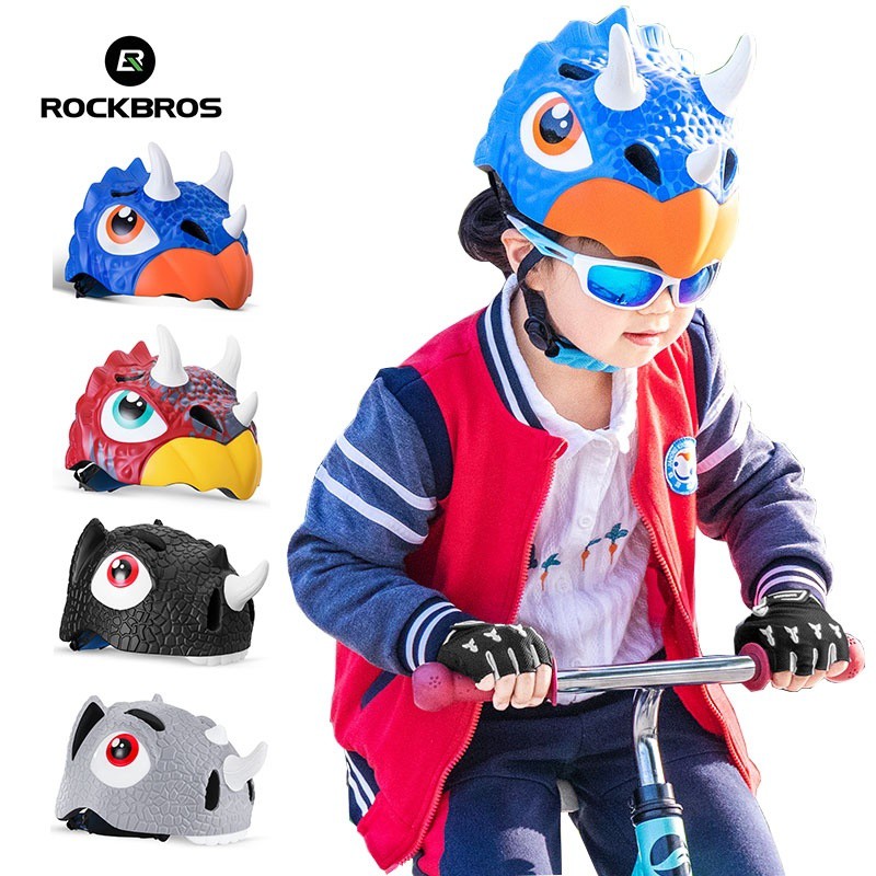 ROCKBROS หมวกกันน็อคลายไดโนเสาร์สำหรับเด็ก