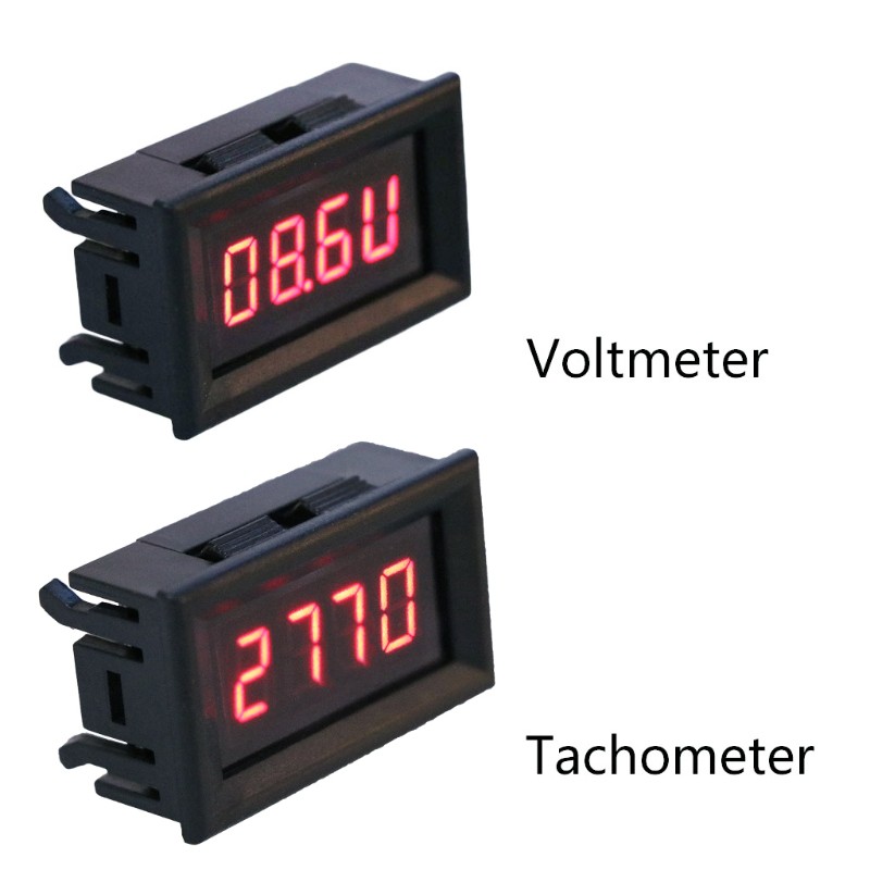 2 in 1 led มาตรวัดรอบเครื่องยนต์ดิจิตอล rpm โวลต์มิเตอร์สําหรับรถยนต์