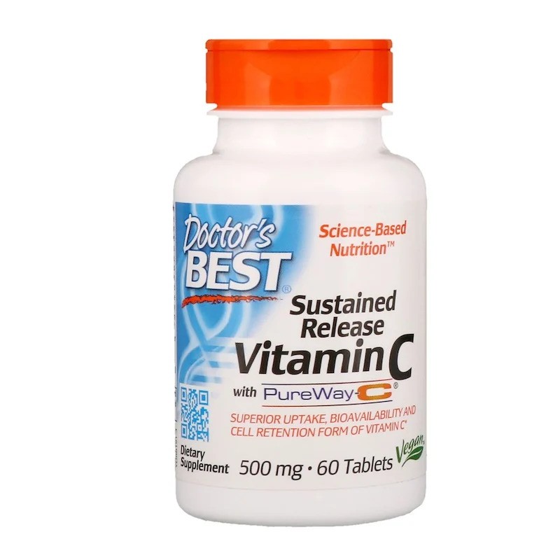 Doctor's Best, Sustained Release Vitamin C with PureWay-C, 500 mg, 60 Tablets พร้อมส่งของถูกมากจ้า
