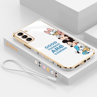 เคสโทรศัพท์มือถือ ซิลิโคน ขอบตรง ลายมิกกี้เมาส์ดิสนีย์ หรูหรา สําหรับ Samsung A31 A30 A30S A20 A50 A50S A70