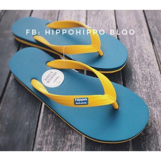 ฟ้าน้ำทะเล หูเหลือง Blue Yellow Hippo shoe รองเท้าแตะฮิปโป 37-38-39-40-41-42 45-46