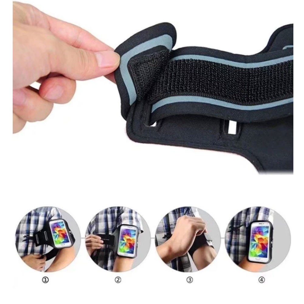 ซองรัดแขน สำหรับใส่ สมาร์ทโฟน ขนาด 6 นิ้ว Multifunction sports anti-sweat armband for smart phone 6” สีขาว #3