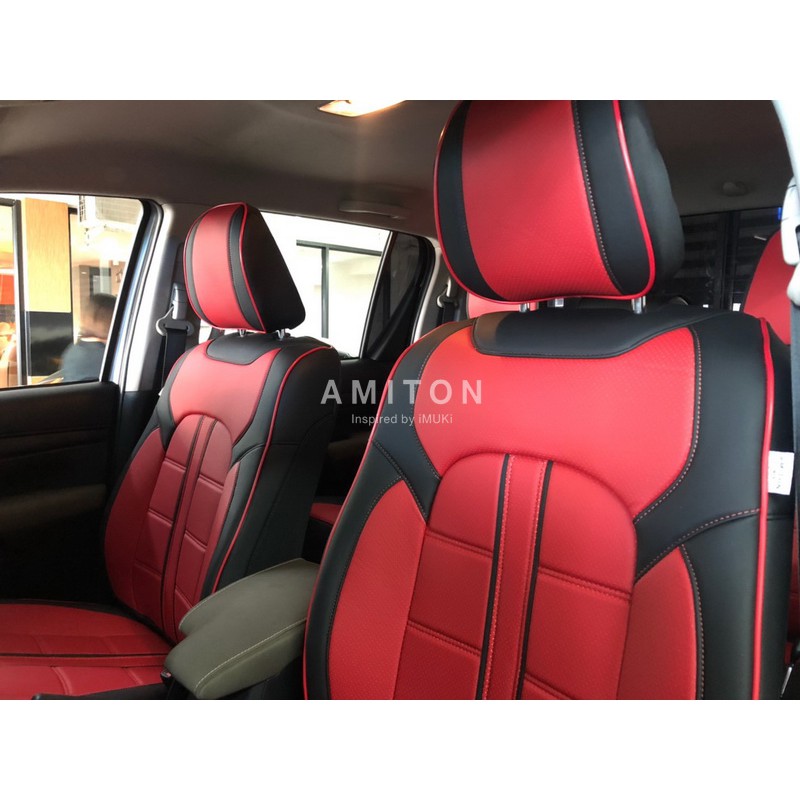 ชุดหุ้มเบาะหนังสังเคราะห์ล้วน AMITON 3D Premium Seat Covers ชุดคลุมเบาะ สวมทับเบาะเดิม งานเข้ารูปพอดี เข้ากับรถหลากรุ่น