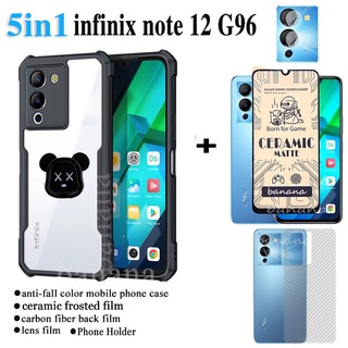 5in1 เคสโทรศัพท์มือถือแบบนิ่ม ใส กันกระแทก ลายการ์ตูนแพนด้า สําหรับ Infinix NOTE 12 G96 NOTE 12 G88 HOT 12i 12 Play 12