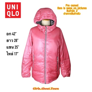 เสื้อขนเป็ดสรชมพู มือสอง แบรนด์ Uniqlo