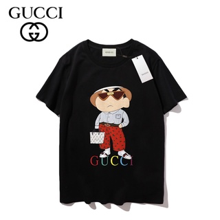 【HOT】เสื้อยืดแขนสั้น ผ้าฝ้าย พิมพ์ลาย Gucc แฟชั่นสําหรับผู้ชาย และผู้หญิง