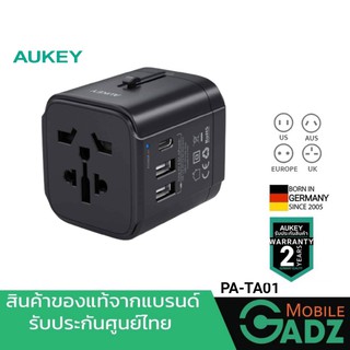 [พร้อมส่ง] หัวแปลงปลั๊กไฟ AUKEY Universal Travel Adapter มาพร้อม ช่อง USB-C และ USB-A รุ่น PA-TA01