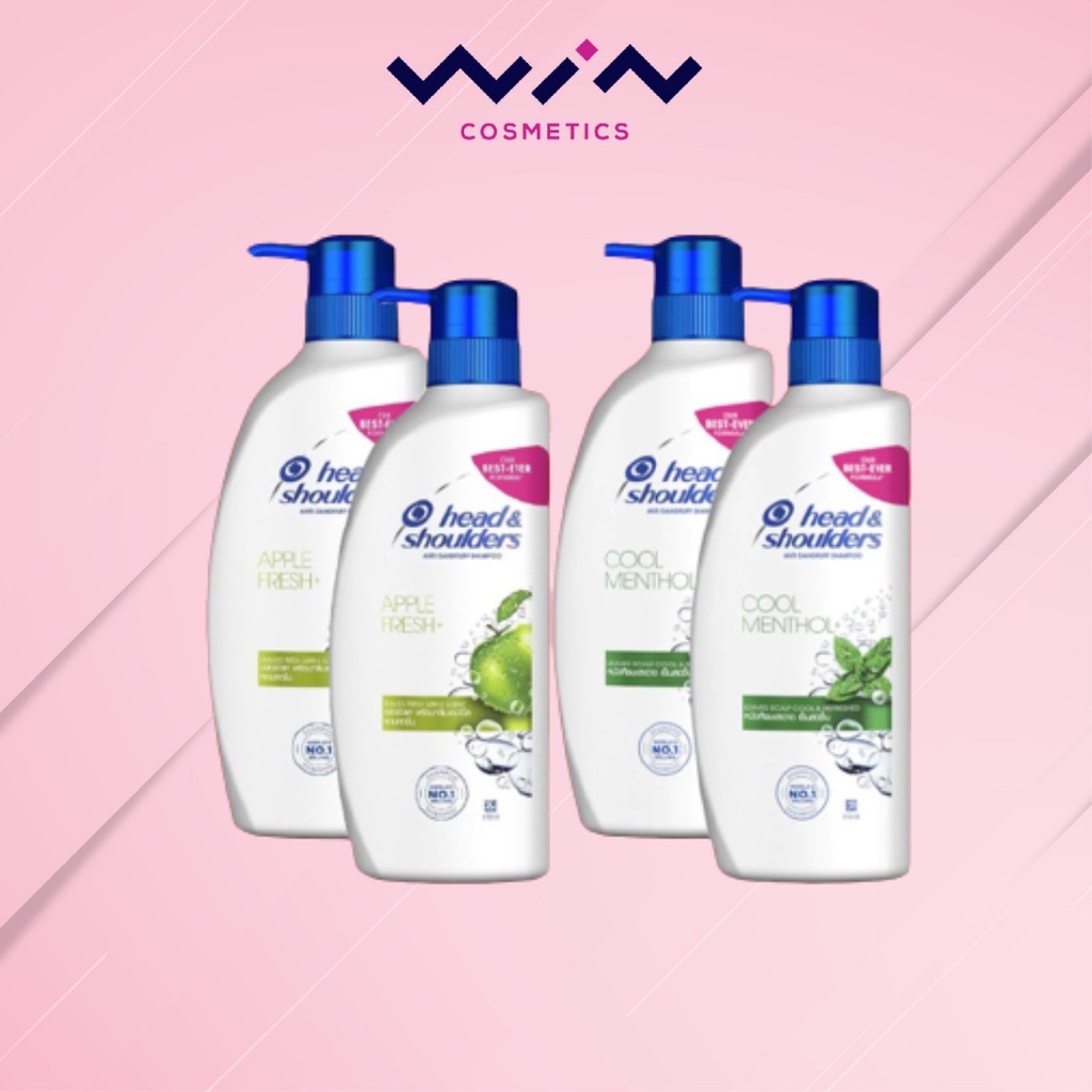 [แพ็คคู่] เฮดแอนด์โชว์เดอร์ Head&Shoulders (ขนาด 400+400 มล.) แชมพู+แชมพู สูตรแอปเปิ้ลเฟรช/ คูลแมนทอล ช่วย ขจัดรังแค