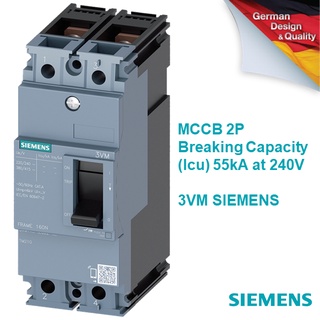 MCCB Siemens รุ่น 3VM 2P - พิกัดกระแส 16A - 63A - Icu up to 55kA at 240V