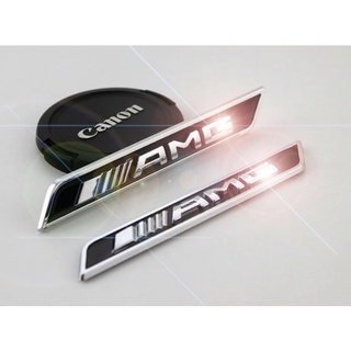 ราคาต่อ 2 ชิ้น ขนาด 15 × 110 mm เพจเอเอ็มจี เบนซ์ ติดแก้มข้าง AMG emblem side fender logo for Mercedes Benz W166 C292