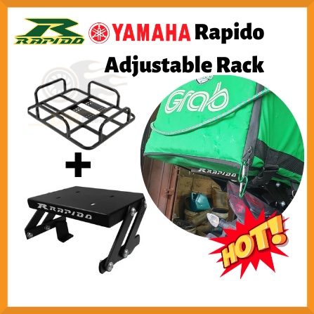 Rapido ปรับ Besi Rack + จัดส่งกระเป๋าแร็ครถจักรยานยนต์ Yamaha Rider FoodPanda/Shopee อาหาร/คว้าอาหาร