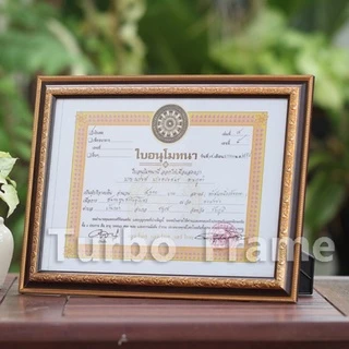 กรอบรูปใส่ใบประกาศ ขนาด B5 , 10x12, A4, 8x12", 8x10", 6x8" ,A5 ***พร้อมกระจกใส+ขาตั้ง+หูแขวนผนัง***