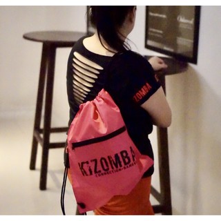 กระเป๋าเป้ สะพายหลัง มีช่องซิบ ผ้ากันน้ำ Kizomba Drawstring Bag with zip