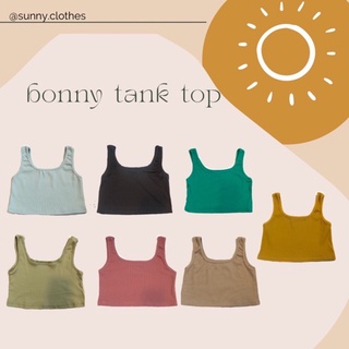 พร้อมส่ง🍓 Bonny tank top เสื้อกล้ามครอปผ้าร่อง เสื้อครอป