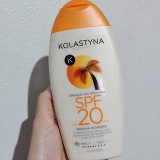 ครีมกันแดด อาบแดด KOLASTYNA spf20 POLAND ผิวแทน Emulsion โลชั่น บำรุงผิว Cenoura Bronze Tanning lotion Sunscreen