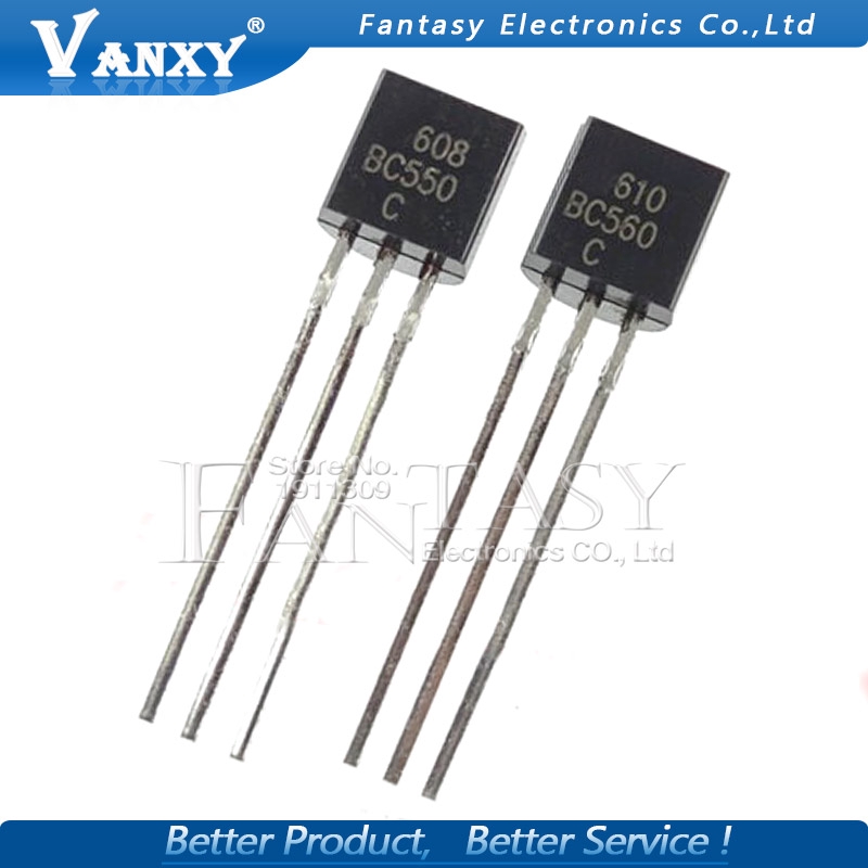 50PCS BC550C + BC560C แต่ละ 25 ชิ้น BC550 BC560 TO92 ทรานซิสเตอร์ DIP-3 45V 0.1A TO-92 ใหม่เดิม