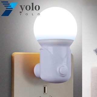 Yolo โคมไฟกลางคืน LED แบบเสียบปลั๊ก สําหรับให้อาหารเด็กทารก ห้องนั่งเล่น ห้องนอน