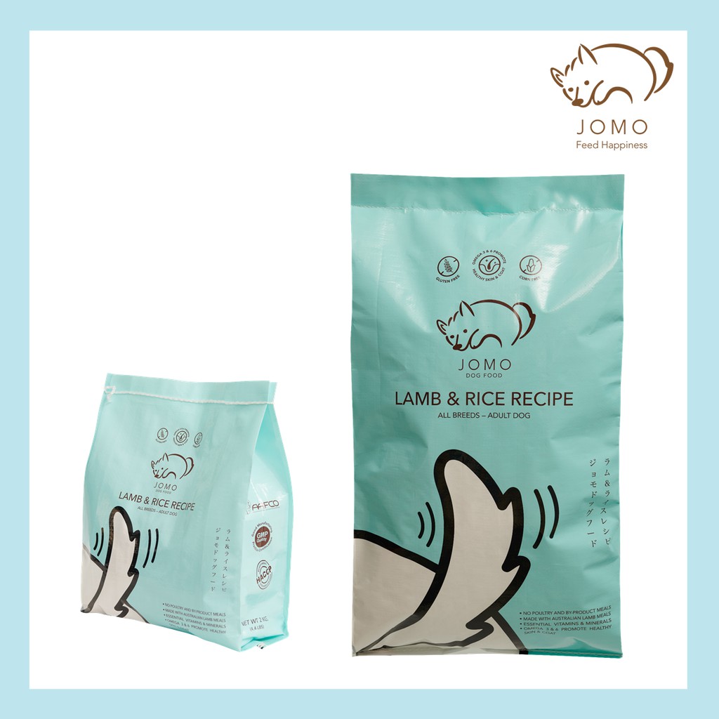 อาหารเม็ดสุนัข เกรดพรีเมียม โจโม่ JOMO สูตรแกะและข้าว แพ็คสุดคุ้ม (10 กก. 1 ถุง และ 2 กก. 1 ถุง)