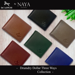 กระเป๋าสตางค์หนังวัวแท้ De'Lonchi Drumdry Dollar Three Ways …
