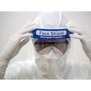 Face Shield หน้ากากพลาสติก สวมใส่เพื่อป้องกันละอองฝอยน้ำลายหรือสารคัดหลั่ง