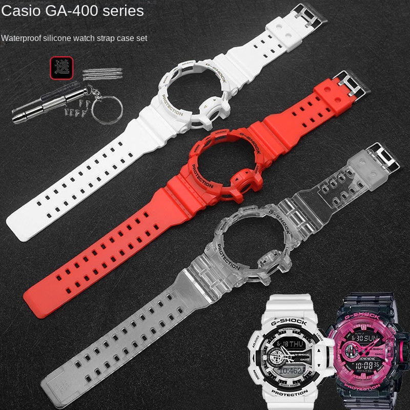 สายนาฬิกาข้อมือ สีขาว สําหรับ Casio Watch G-SHOCK Series GA400 GBX400 GBA400