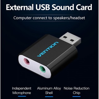 Vention (VAB-S) External USB Sound Card USB To 3.5mm headphone Adapter Audio Card For Mic Speaker Laptop PS4 Computer