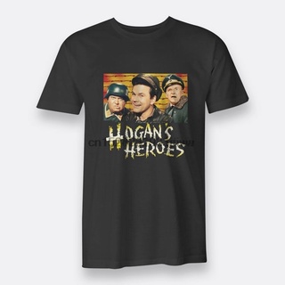 เสื้อยืดผ้าฝ้าย เสื้อยืด พิมพ์ลาย Hogans Heroes 70s Sz S-3XL สําหรับผู้ชาย สีดํา