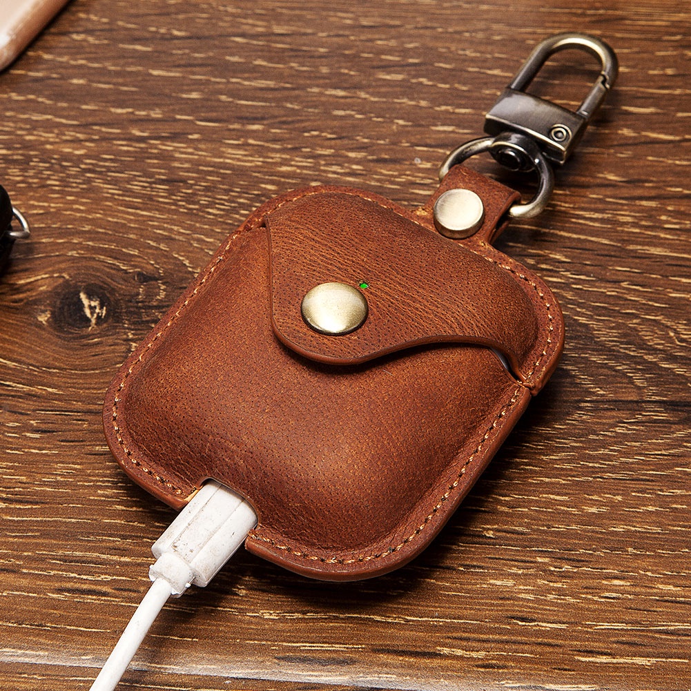 HUMERPAUL Cover For Airpods Pro Case Cow Leather Anti-fall Cover For Apple AirPods 2 Case Accessories Wireless Earphone DG1015