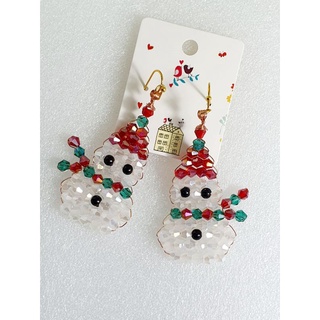 ต่างหูSnowmanคริสตัล