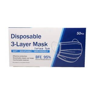 (แพ็ค50ชิ้น) หน้ากากอนามัยสีฟ้า หนา 3 ชั้น หน้ากากอนามัยผู้ใหญ่ Face Mask มีบริการCOD พร้อมส่งในไทย