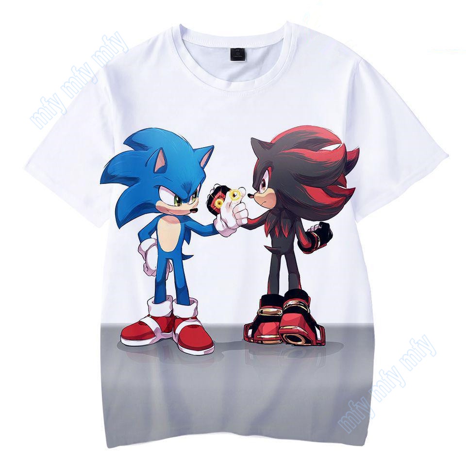 เสื้อยืด พิมพ์ลายการ์ตูน Sonic The Hedgehog สําหรับเด็กผู้ชาย