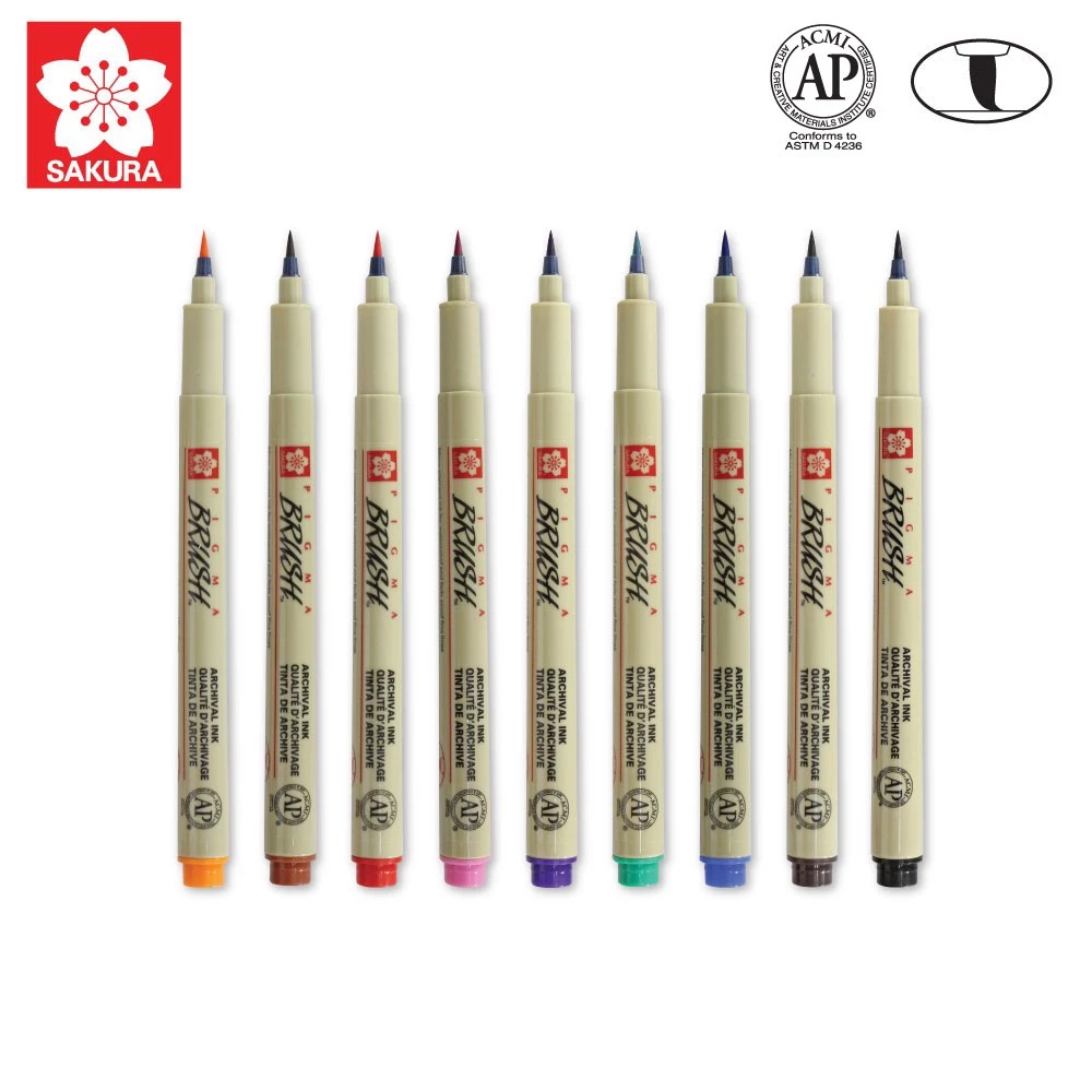 SAKURA (ซากุระ) ปากกาพิกม่า ปากกาหัวพู่กัน (Pigma Brush) รหัส XSDK