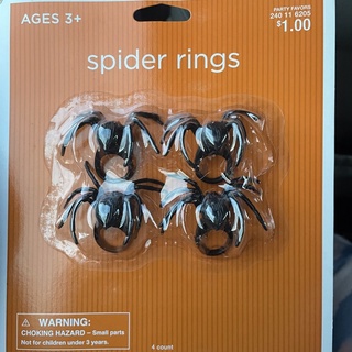 spider rings แหวนแมงมุม แหวน 4วง/แพ็ค cosplay แหวนพลาสติก