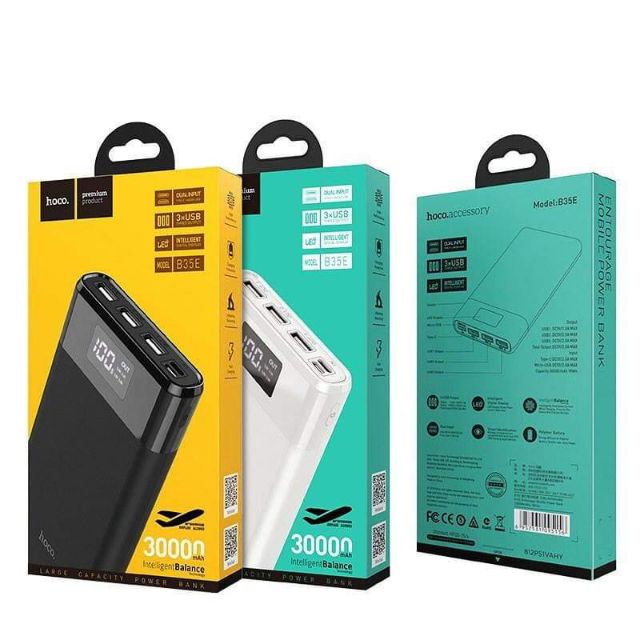แบตสำรอง Hoco Powerbank “B35E Entourage” 30000mAh triple USB output