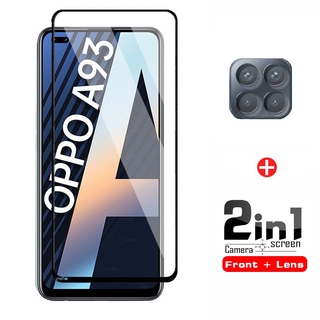 [ส่งจากไทย] ตรงรุ่น ได้แป็นชุด2in1 Oppo A93 ฟิล์มเลนส์กล้อง ฟิล์มกระจกเต็มจอขอบดำ ฟิล์มกันกระแทก