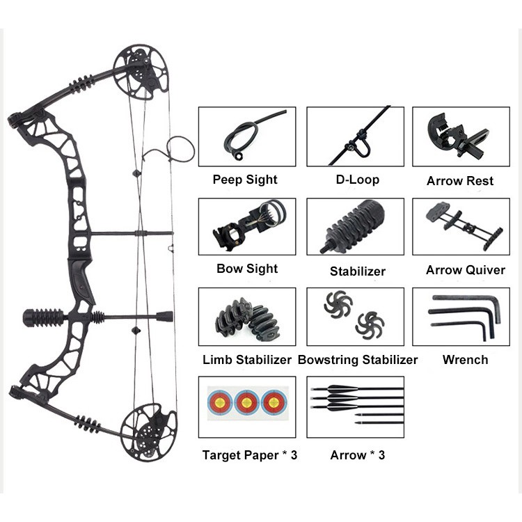 ธนูคอมพาว KAIMEI QIN ครบเชต COMPOUND BOW แถมฟรี Bow Release สินค้า PREORDER