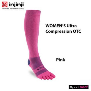 Injinji ถุงเท้าวิ่ง แยกนิ้ว อัลตร้า แบบยาว WMN COMPRESSION OTC OVER THE CALF PINK รุ่นวิ่งอัลตร้า สีชมพู ของแท้