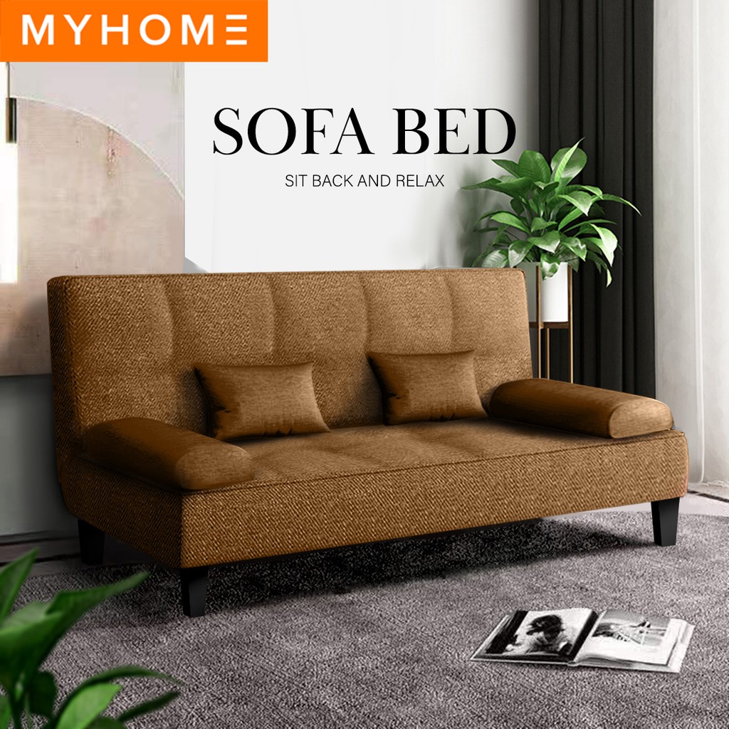 *เก็บปลายทาง* MYHOME DESIGN: โซฟา โซฟาปรับนอน โซฟาผ้าแคนวาส🎁ฟรีหมอน (Ozzie 3/4 Seater Sofa with Pillow Sofa Bed Foldable