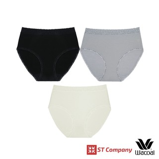 กางเกงใน Wacoal Missy Pack Half Panty ดำ-เทา-ครีม 3 ชิ้น รุ่น WU3565 ผ้า Cotton (ฝ้าย) ครึ่งตัว วาโก้ ผู้หญิง ชั้นใน